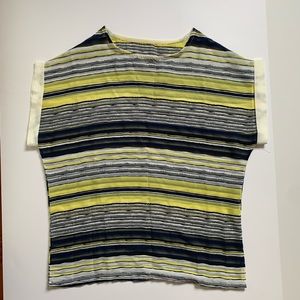 Striped short sleeve yellow shirt